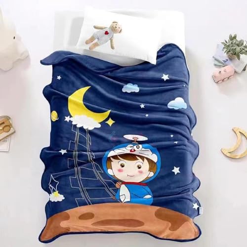 Butterthief Light Weight Cartoon Printed Blanket 100 x140 cm, 0-5 Years Soft Flannel for All Seasons Reversible Baby Blanket for Kids Toddlers New Born Boys & Girls (Design 8) - Image 1