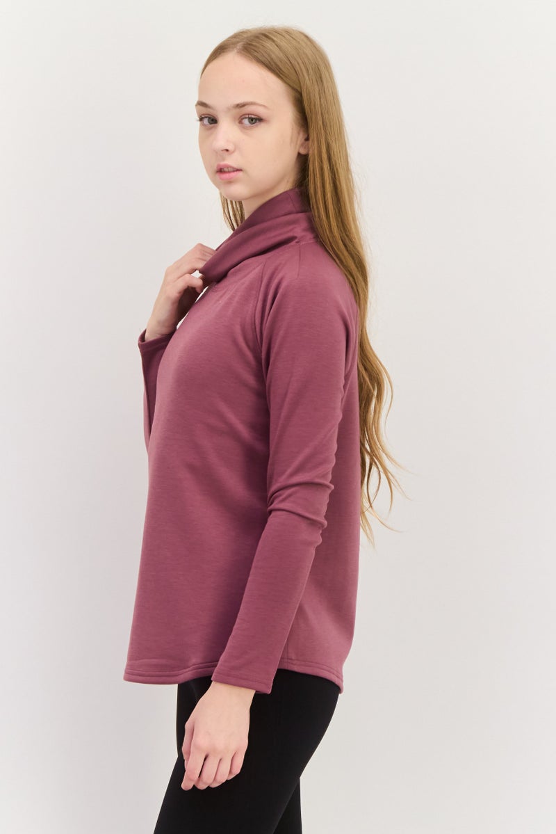 SKECHERS ملابس رياضية نسائية بأكمام طويلة مناسبة، خارجية، لون بنفسجي - Image 2