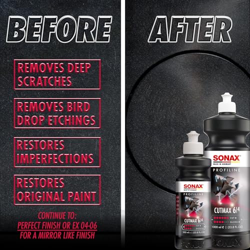 SONAX CutMax Compound 246141 | High-Abrasive Paint Correction Polish for P1500 Grit Sanding Marks | Silicone-Free, Dust-Free, and Odorless | Long Buffing Cycle for Severe Weathered Paint | 250ml - Image 5