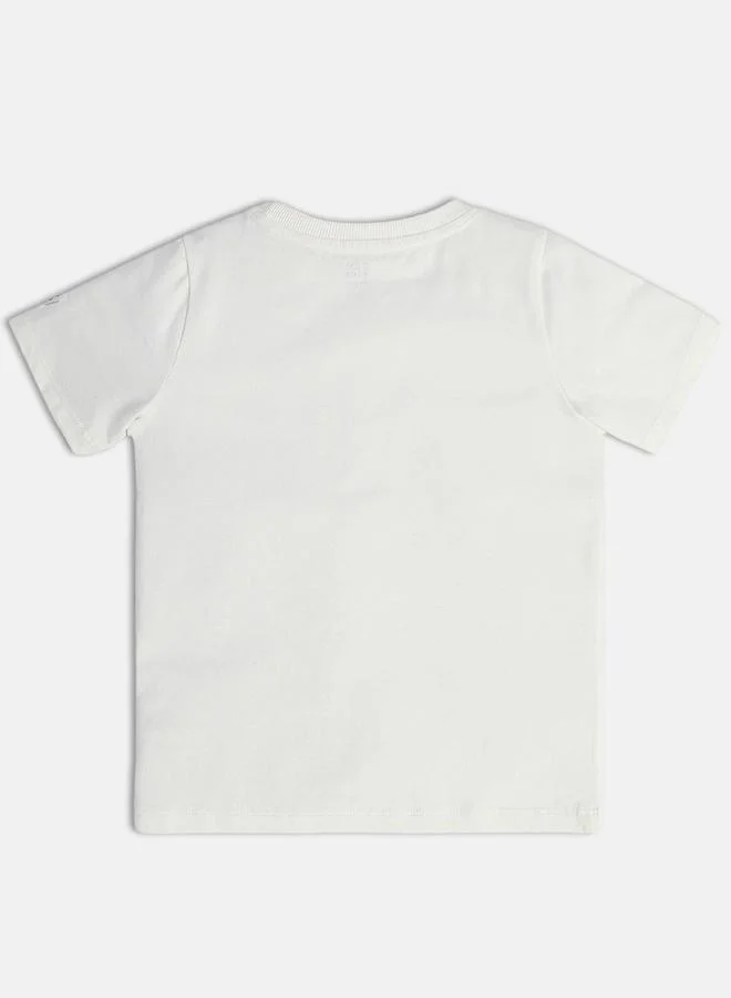 MINIKLUB Boys Printed Cotton T-Shirt with Round Neck