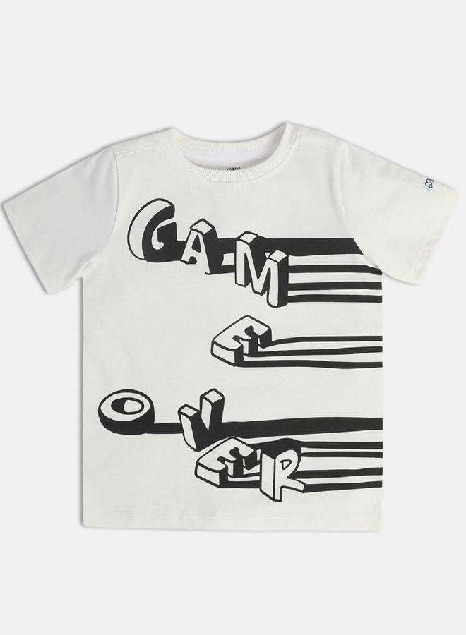 MINIKLUB Boys Printed Cotton T-Shirt with Round Neck - Image 1