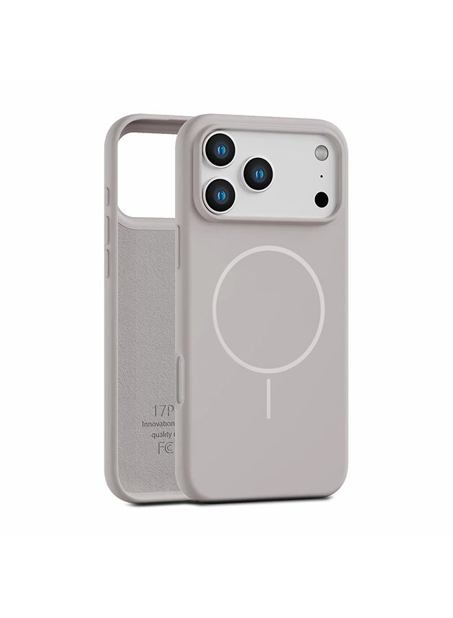 O Ozone Magnetic Silicone Case For iPhone 17 Pro|Compatible with MagSafe | Anti-Scratch Microfiber Lining Phone Cover with Camera Lens Protection - Grey - Image 1
