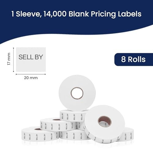 Perco Sell by Labels for Monarch 1136 Price Gun - 8 Rolls, 14,000 Marking Labels - Image 3