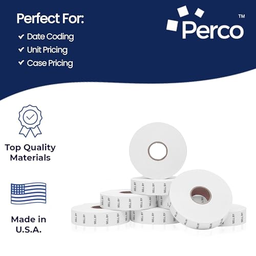 Perco Sell by Labels for Monarch 1136 Price Gun - 8 Rolls, 14,000 Marking Labels - Image 4