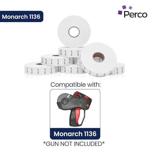 Perco Sell by Labels for Monarch 1136 Price Gun - 8 Rolls, 14,000 Marking Labels - Image 2