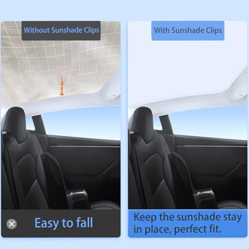 Jaronx Compatible with Tesla Sunshade Clips Sunroof Sunshade Roof Shade Insert Clips for Tesla Model 3/Y/S/X-12PCS - Image 4