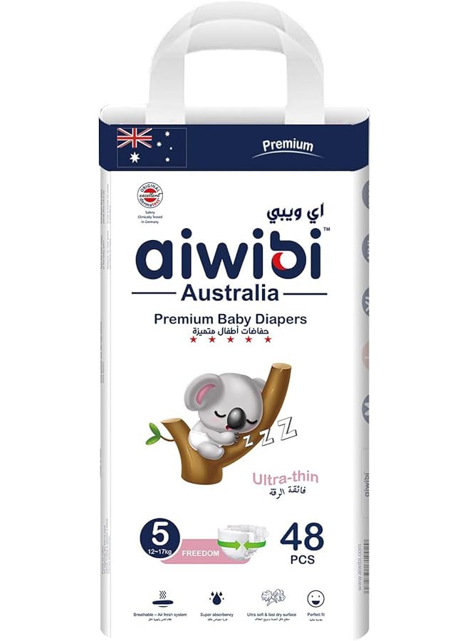 aiwibi Premium Ultra Thin Baby Diapers 48 Pieces X Large