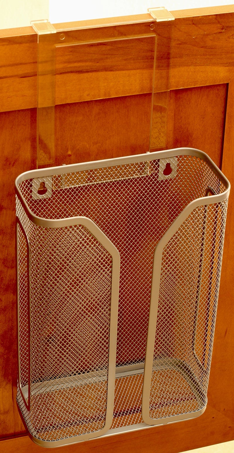 Deco Brothers Over The Cabinet Door Grocery Bag Holder, Silver - Image 4
