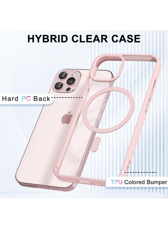 أكاليكس حافظة مغناطيسية لهاتف iPhone 11 Pro Max، متوافقة مع MagSafe، غطاء فاخر مطلي، حافظة هاتف شفافة ناعمة من مادة TPU مقاومة للصدمات، (وردي) - Image 2