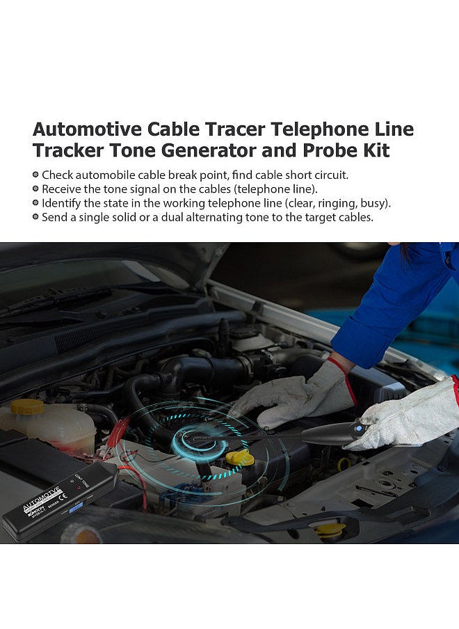 MY6814 Automotive Cable Tracer Tone Generator and Probe Kit Multi Function Wire Break Point Short Circuit Telephone Line Tracker