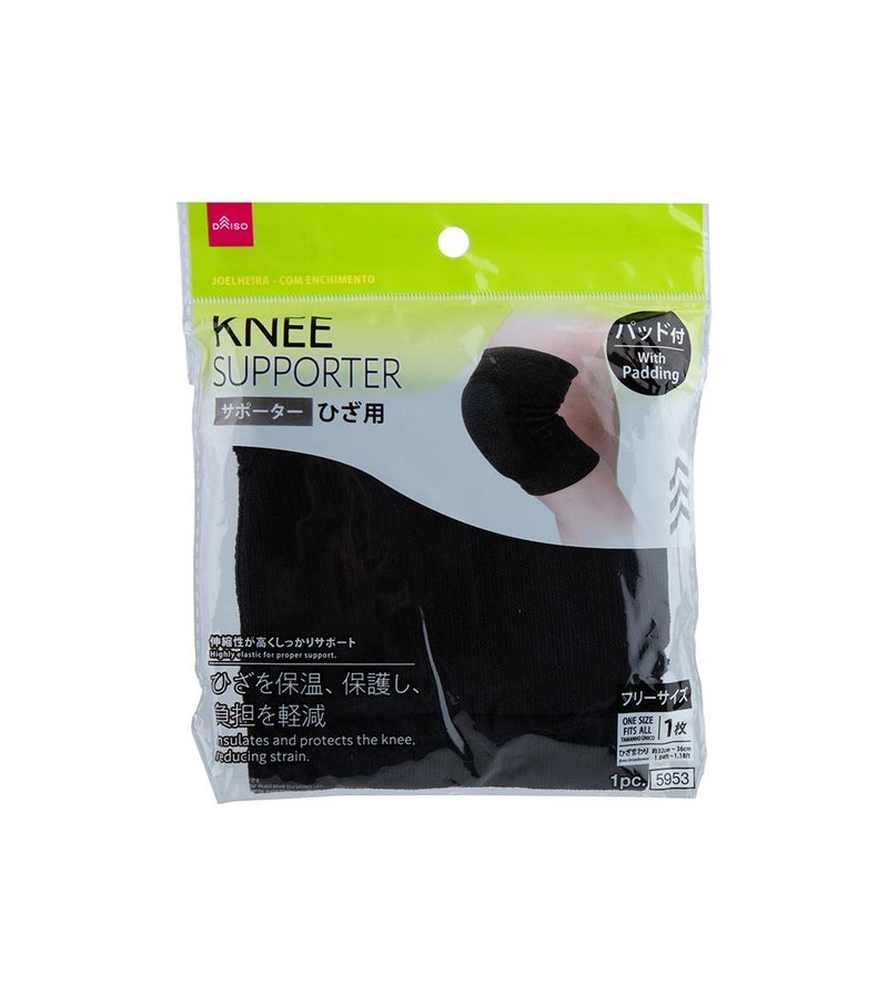 Knee Support with Padding, Black, Shock-Absorbing Knee Brace with Cushion Support for Sports, Exercise, Injury Protection & Daily Use