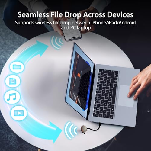 j5create AeroDrop CrossLink Wireless Dongle - Instant Share Files, Photos, Keyboard, Mouse, and Screen Between iPhone/iPad/Android and Windows Computer (JUAW22) - Image 4