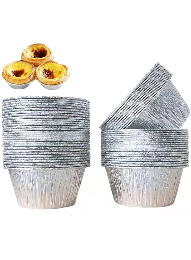 Mini Disposable Tart Pans Aluminum Foil Bakeware Molds,Egg Tart Molds for Baking, Aluminum Foil Bakeware for Baking, Making Tarts, Quiche Pie, Caramel Pudding (8 cm-100 packs)