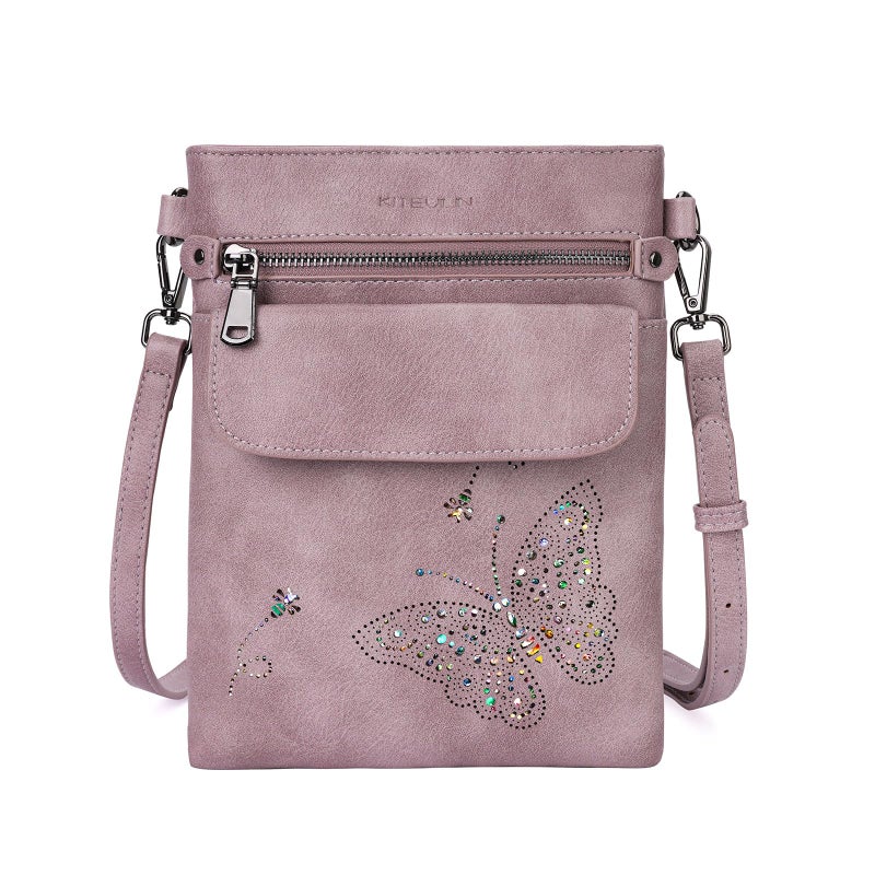 KITEVIUN Crossbody Bags for Women Vegan Leather Cross Body Purse with Adjustable Strap Multiple Pockets Shoulder Handbags PURPLE - Image 1