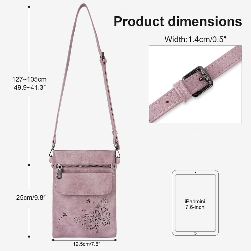 KITEVIUN Crossbody Bags for Women Vegan Leather Cross Body Purse with Adjustable Strap Multiple Pockets Shoulder Handbags PURPLE - Image 4