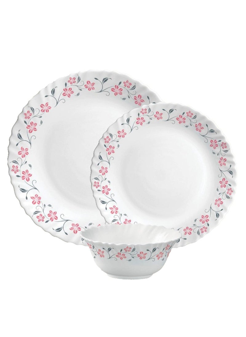 Laopala LaOpala Classic 38 Pcs Dinner Sets Glass Material  Plates Grace Red Dinner Set Microwave Safe & Dishwasher Safe Minimalist Style Lightweight Bowls, Cups, Plates Set-Reusable  - Image 1