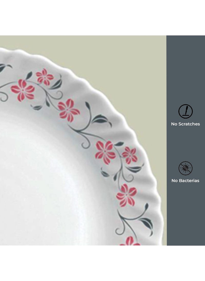 Laopala LaOpala Classic 38 Pcs Dinner Sets Glass Material  Plates Grace Red Dinner Set Microwave Safe & Dishwasher Safe Minimalist Style Lightweight Bowls, Cups, Plates Set-Reusable  - Image 4