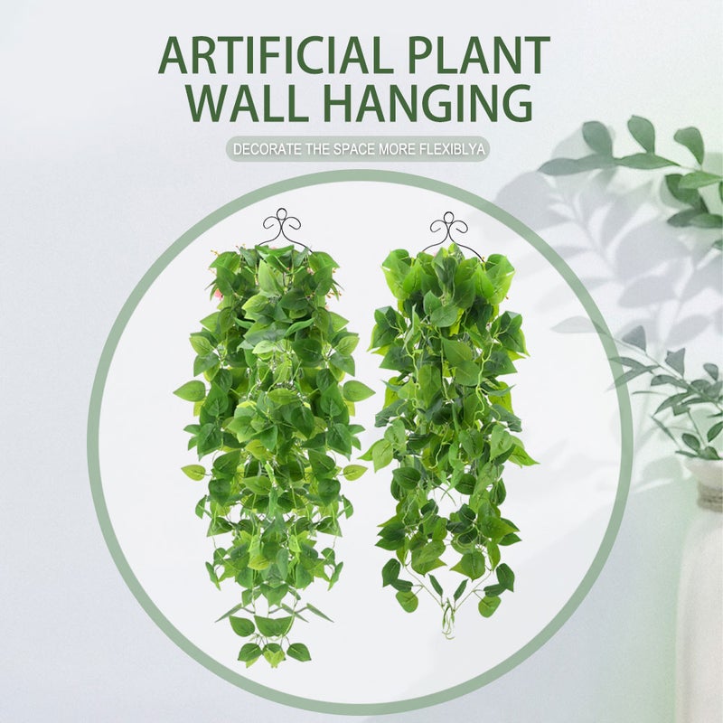 4pcs Artificial Hanging Plants 3.28ft Faux Vine Leaves Greenery for Wedding Wall House Room Patio Indoor Outdoor Home Shelf Office Decor - No Baskets - Image 2