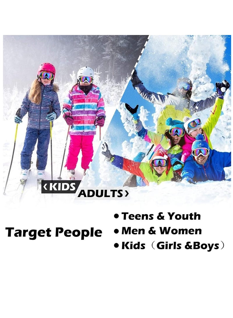 SOLARAE 4 Pack Ski Snowboard Goggles Anti Fog Glare Adjustable Strap Snow Goggles for Men Women Kids Youth Winter Outdoor Sport Skiing, Snowboarding, Skating, Motorcycling - Image 3