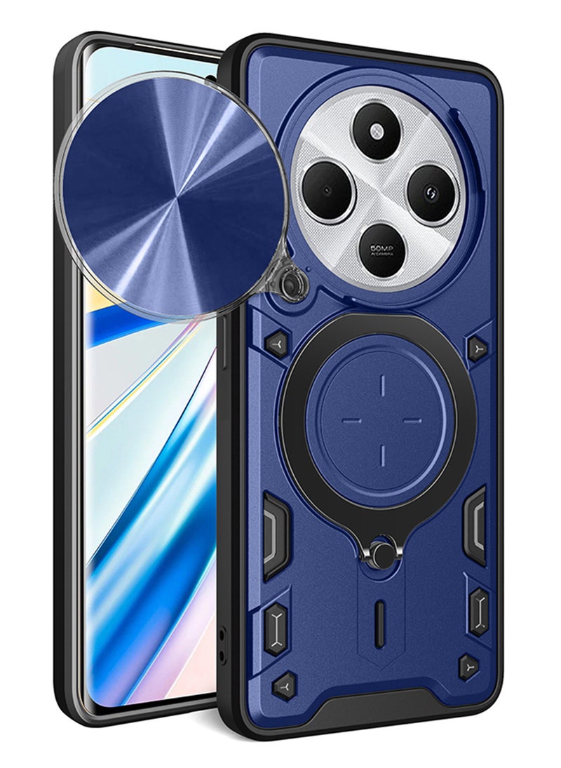 Case for Xiaomi Redmi 14C 4G / Poco C75 with Sliding Camera Cover, Kickstand, PC+TPU Dual-Layer,Blue - Image 1