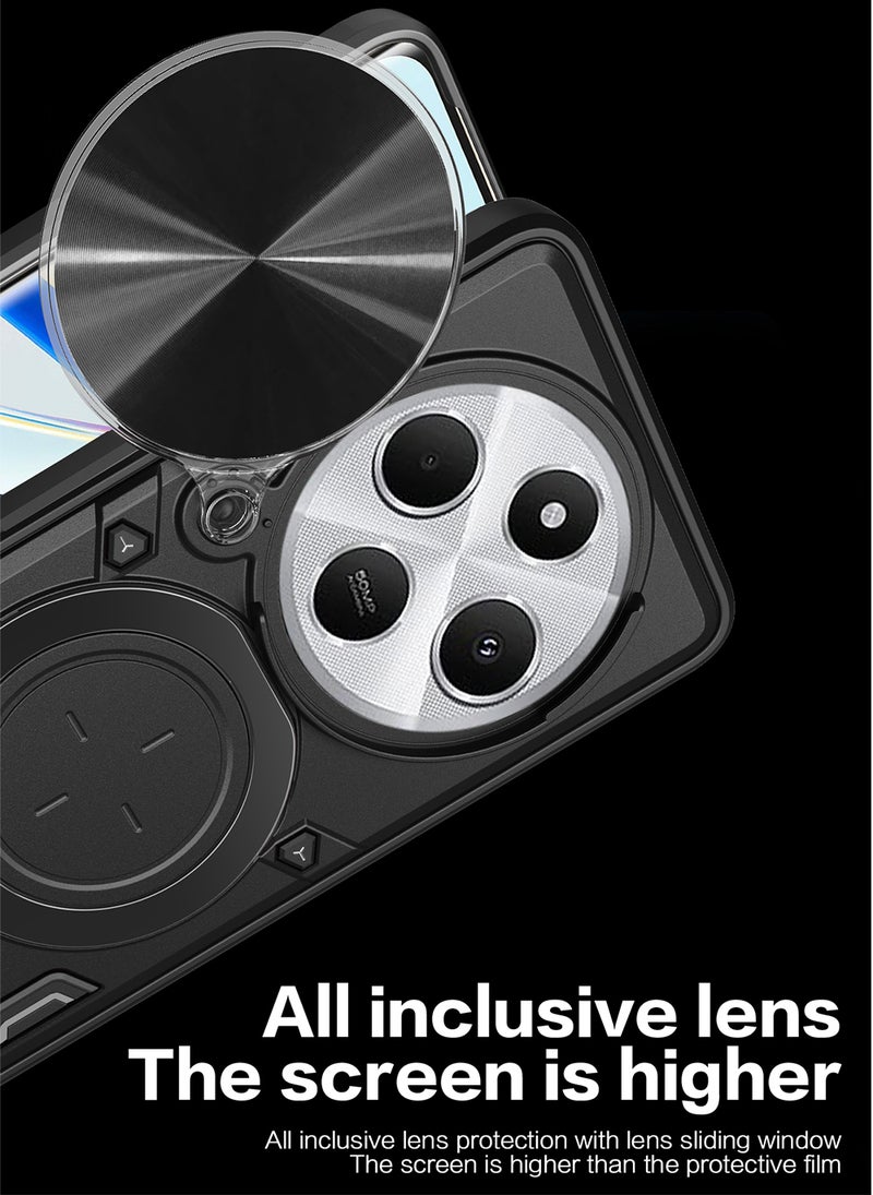 Case for Xiaomi Redmi 14C 4G / Poco C75 with Sliding Camera Cover, Kickstand, PC+TPU Dual-Layer,Blue - Image 5