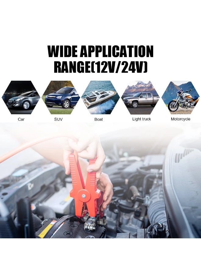 جهاز اختبار بطارية السيارة 12 فولت 24 فولت، ماسح شحن بدء التشغيل الرقمي، محلل بطارية LCD، أداة تشخيص شحن السيارة، للبطاريات الرطبة/الجل/الرصاصية الحمضية، محلل بطارية رقمي 12 فولت 24 فولت، أداة شحن بدء التشغيل، أدوات تشخيص السيارات - Image 4