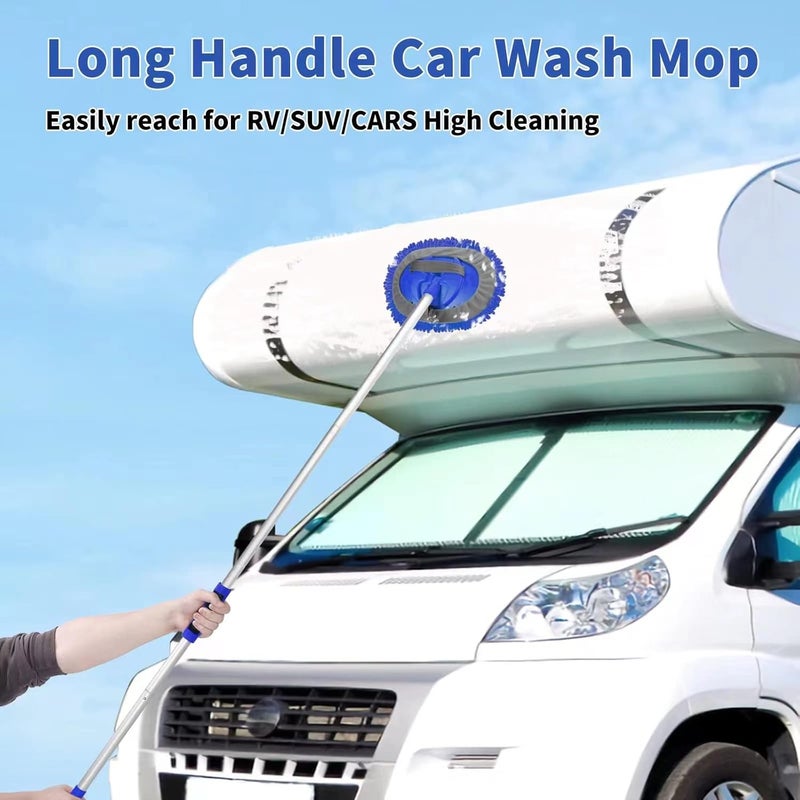 Wontolf 62'' Car Wash Brush with Long Handle, 21Pcs Microfiber Car Wash Mop Mitt Kit Car Detailing Brush Cleaning Kit Car Exterior Interior Cleaning Brush Car Accessories for Cars RV Truck Boat - Image 2