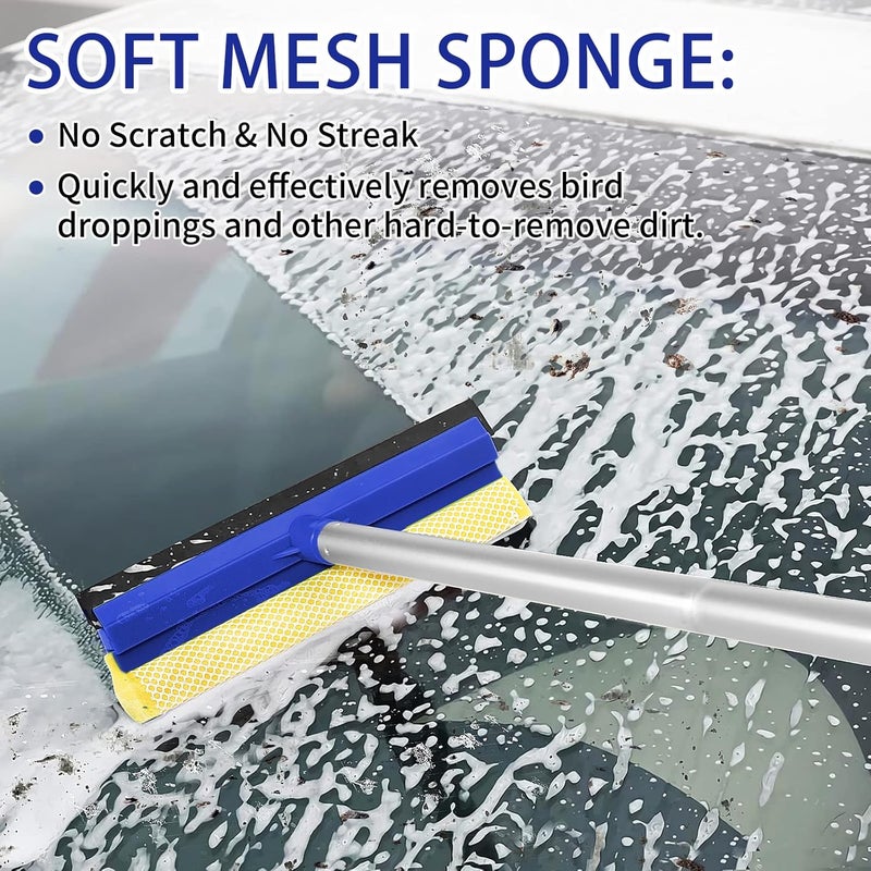 Wontolf 62'' Car Wash Brush with Long Handle, 21Pcs Microfiber Car Wash Mop Mitt Kit Car Detailing Brush Cleaning Kit Car Exterior Interior Cleaning Brush Car Accessories for Cars RV Truck Boat - Image 3