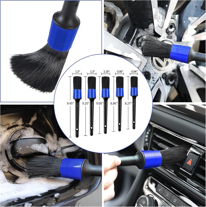 Wontolf 62'' Car Wash Brush with Long Handle, 21Pcs Microfiber Car Wash Mop Mitt Kit Car Detailing Brush Cleaning Kit Car Exterior Interior Cleaning Brush Car Accessories for Cars RV Truck Boat - Image 5