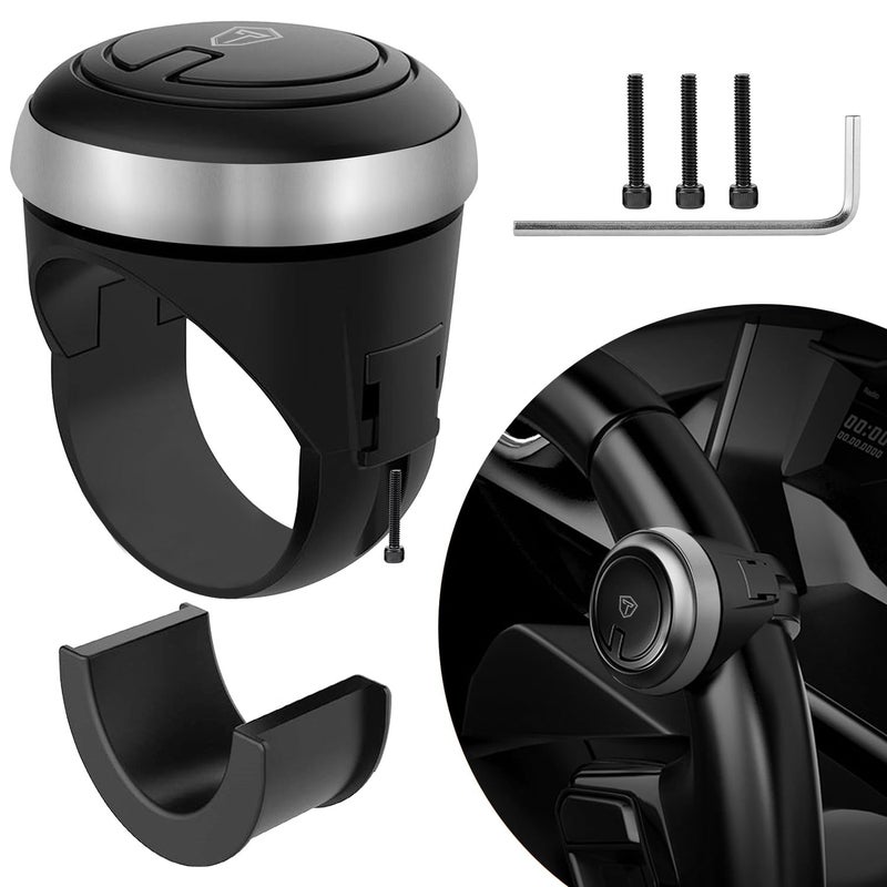 Tukzer Universal Car Steering Wheel Spinner Knob for All Vehicles Driving/Turning Helper | 360° Smooth Rotation Booster Handle Control| High-Strength Metal Ball Bearing, Anti-Slip Silicone Surface - Image 1