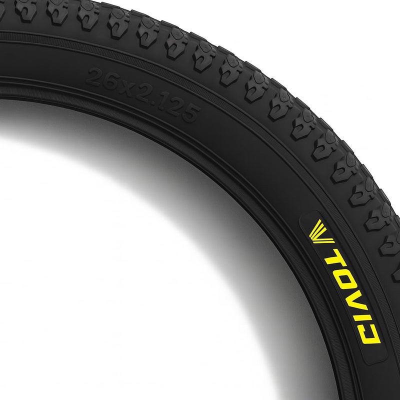 V-Tovic Tires 26 Inch Bicycle Tire – 57-559 (26x2.125) Premium Hybrid & Road Bike Tire, Durable Rubber Compound, Strong Sidewall Protection, Anti-Slip Grooved Tread, Ideal for City Commuting - Image 2