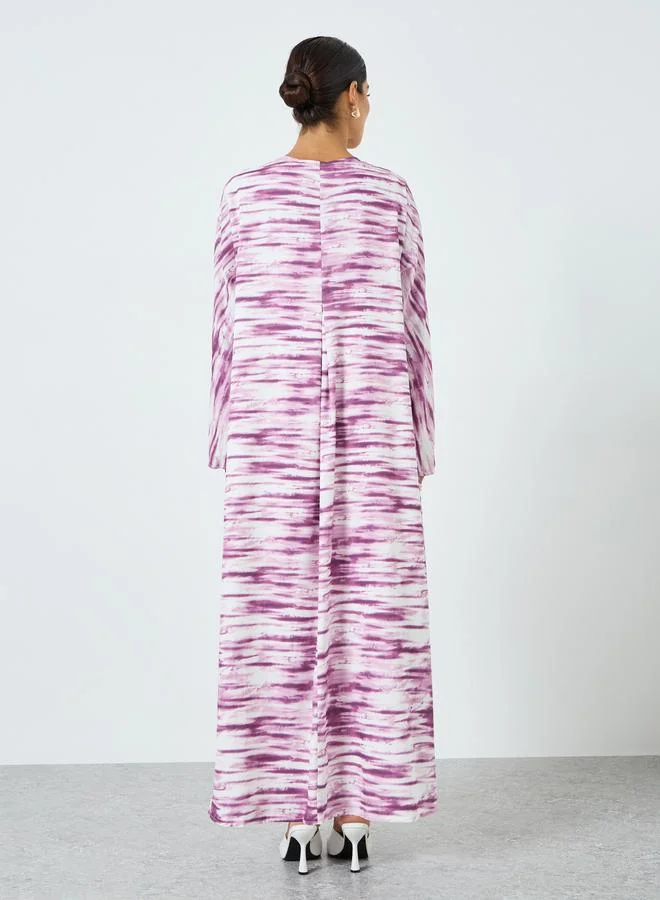 Take Two  Women Printed Long Sleeve A-Line Abaya for Women | Best Price UAE