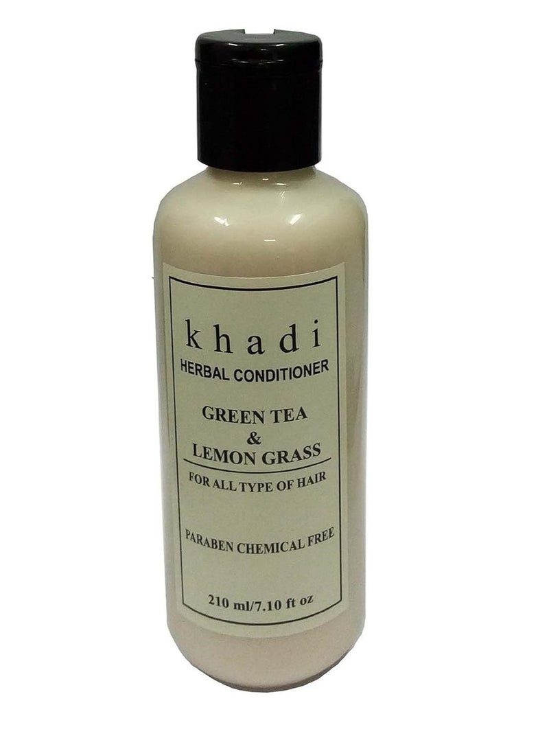 Khadi Herbal Conditioner| Herbal Green Tea  & Lemon Grass Conditioner 420ml, creamy yellow(2 pack,210 ml each) - Image 2