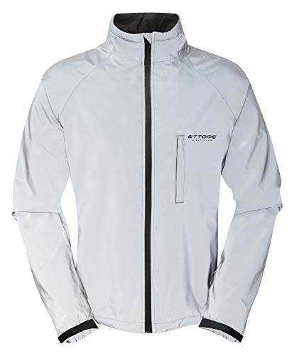 Ettore Mens Cycling Jacket Waterproof Breathable High Visibility Reflective Silver - Night Glow - XL - Image 1