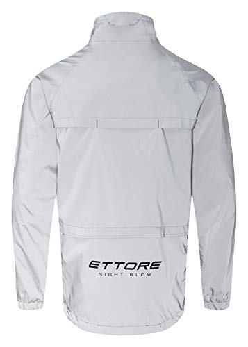 Ettore Mens Cycling Jacket Waterproof Breathable High Visibility Reflective Silver - Night Glow - XL - Image 2