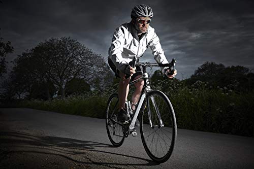 Ettore Mens Cycling Jacket Waterproof Breathable High Visibility Reflective Silver - Night Glow - XL - Image 4