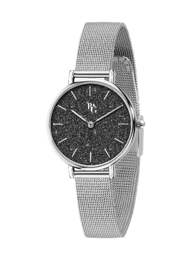 B&G Women's Black Round Analog Dial with Silver Stainless Steel Band Watch - 32mm - R3853252547 - Image 1