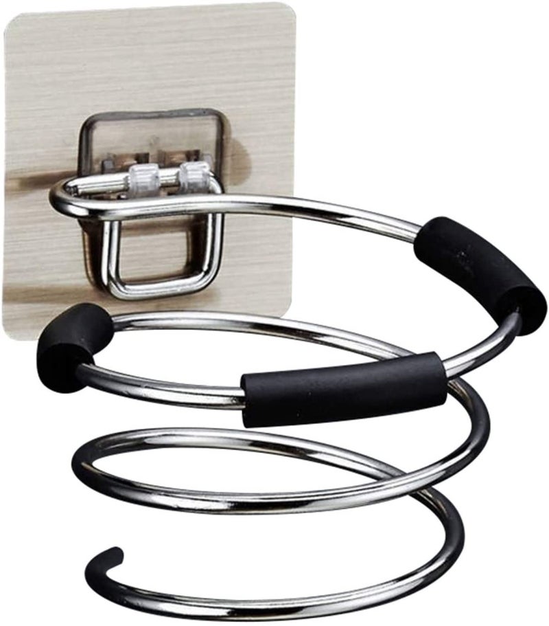 NAIDEV 1 PCs Stainless Steel Punch-Free Spiral Wall Mounted Hair Dryer Organizer Rack Hairdryer Holder Bathroom Accessories Anti-Rust and Waterproof - Image 1