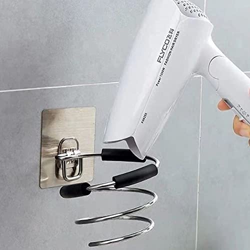 NAIDEV 1 PCs Stainless Steel Punch-Free Spiral Wall Mounted Hair Dryer Organizer Rack Hairdryer Holder Bathroom Accessories Anti-Rust and Waterproof - Image 2