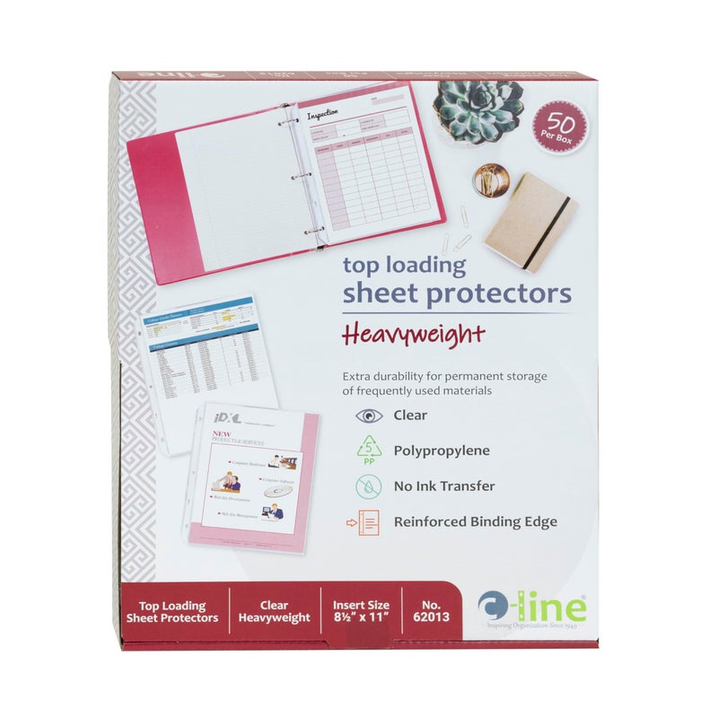 C-Line Heavyweight Polypropylene Sheet Protectors, Clear, 2", 11 x 8.5, 50/Box - Image 1