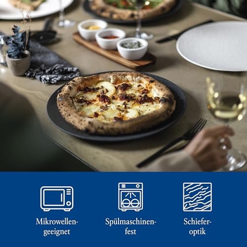 Villeroy & Boch Manufacture Rock Pizza/Buffet Plate, 12.5 in, Premium Porcelain, Black - Image 2