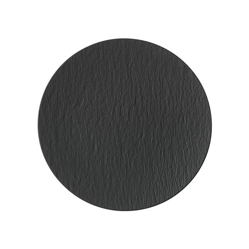 Villeroy & Boch Manufacture Rock Pizza/Buffet Plate, 12.5 in, Premium Porcelain, Black - Image 1