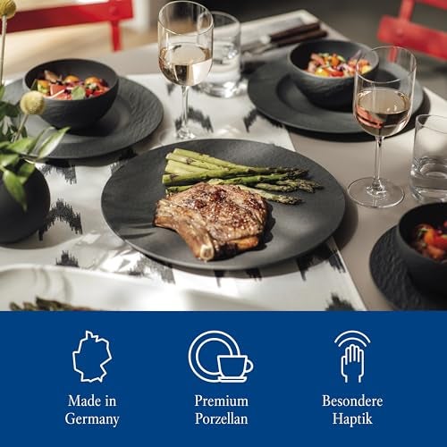 Villeroy & Boch Manufacture Rock Pizza/Buffet Plate, 12.5 in, Premium Porcelain, Black - Image 4