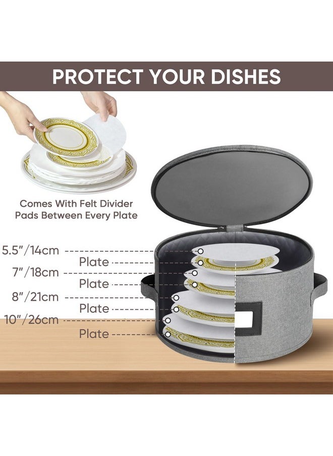Baleine - BALEINE China Storage Containers, Hard Shell Case for Organizing, Stackable Moving Storage Box with Felt Plate Dividers for Dishes, Glasses, Mugs (Plate Set) - Image 1