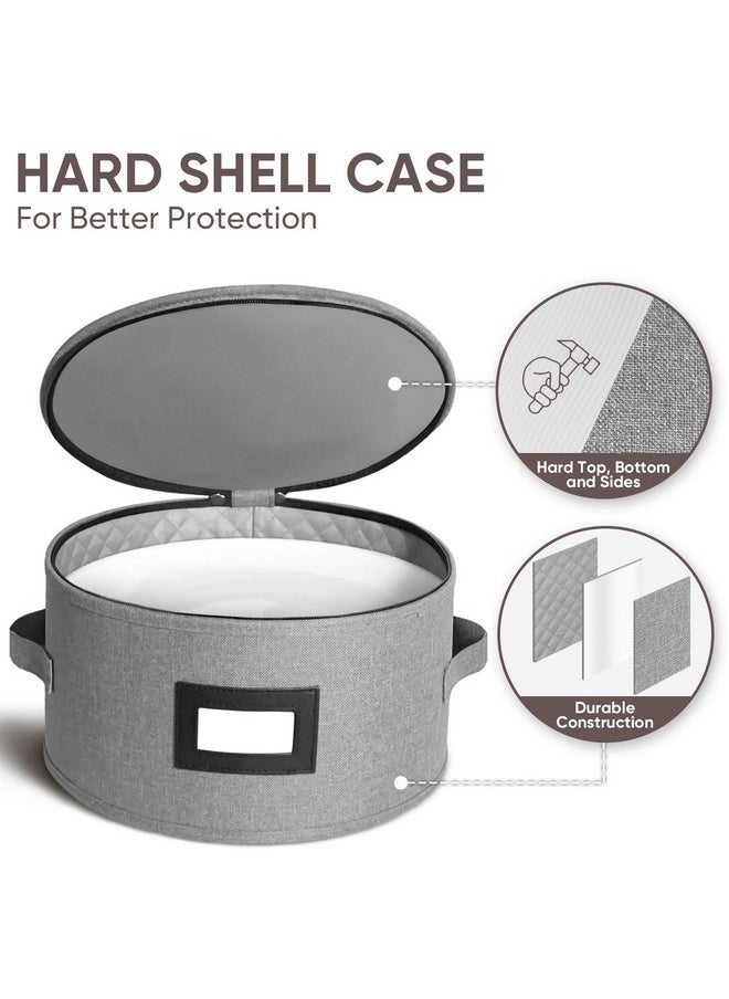 Baleine - BALEINE China Storage Containers, Hard Shell Case for Organizing, Stackable Moving Storage Box with Felt Plate Dividers for Dishes, Glasses, Mugs (Plate Set) - Image 1