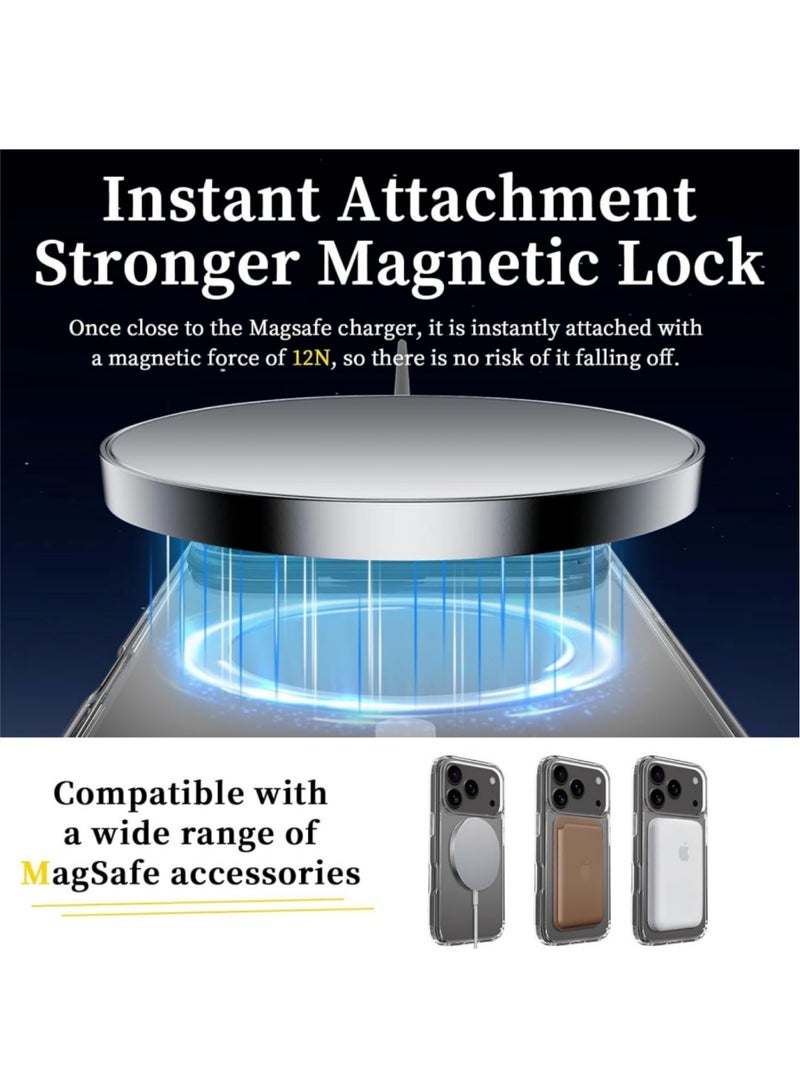 Aookay [5 in 1] for iPhone 17 Pro Max Case - Compatible with Magnetic Chargers with 2X Screen Protectors 2X Camera Protector Mil-Grade Protection Shockproof Slim Magnetic Case (17 Pro Max Clear) - Image 3