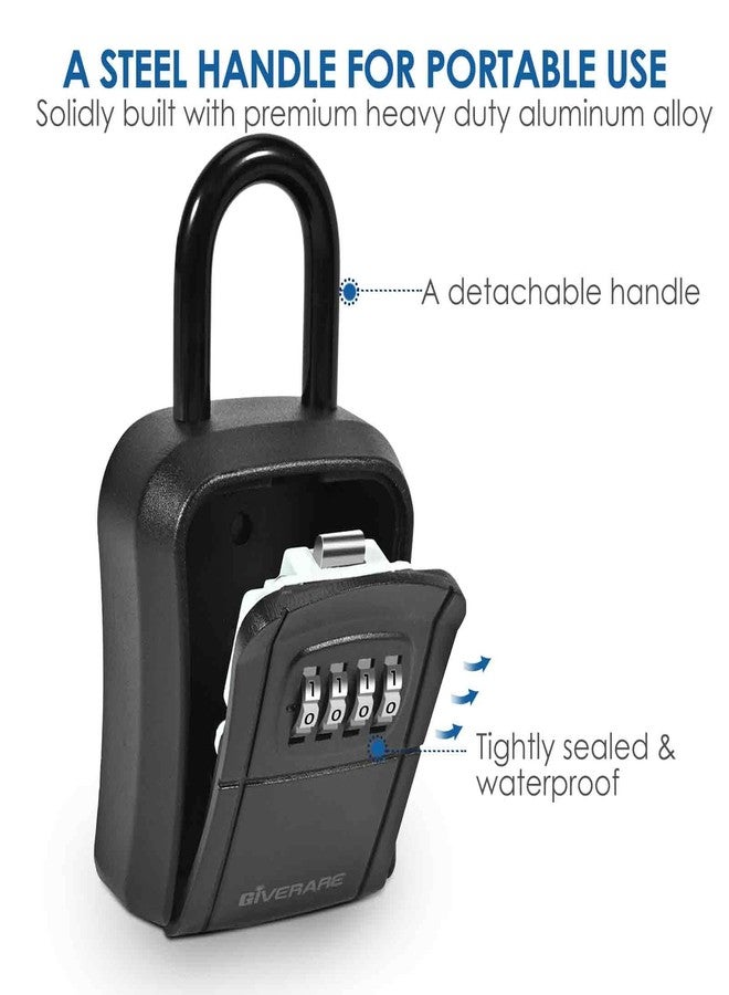 GIVERARE Key Lock Box, Wall Mount 4 Digits Combination Lockbox, Waterproof Outdoor Key Hider, Resettable Safe Password Box for House, Garage, Garden with Mounting Kit&Handle-by GIVERARE - Image 5