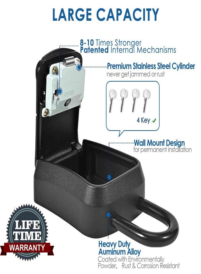 GIVERARE Key Lock Box, Wall Mount 4 Digits Combination Lockbox, Waterproof Outdoor Key Hider, Resettable Safe Password Box for House, Garage, Garden with Mounting Kit&Handle-by GIVERARE - Image 4