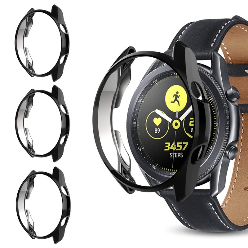 Samsung Galaxy Watch 3 45mm 3 Pack TPU Ultra-Slim Plated Shock-Proof Case with Anti-Scratch Bumper Shell - Image 1