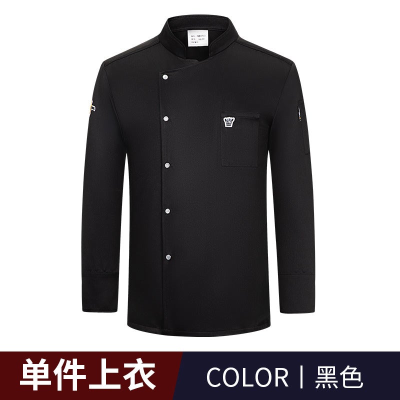 Fashion Chef Work Clothes Hotel Catering Restaurant Restaurant Kitchen Canteen Chef Clothes Cake Baking Work Clothes Long Black single top 